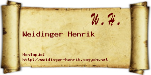 Weidinger Henrik névjegykártya